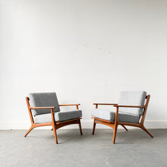DANISH CHAIRS 北欧 洋書 アート インテリア Pair of Danish Lounge Chairs with New Upholtstery – Atomic