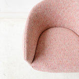 Mid Century Modern Swivel Chair with New Pink Tweed Upholstery