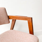 Pair of Gunlocke Chairs with New Blush Upholstery