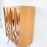 Mid Century Modern Brutalist Armoire on Hairpin Legs