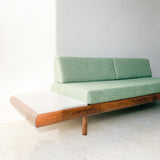 Mid Century Platform Sofa with Floating End Tables
