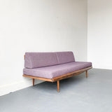 Mid Century Modern Sofa with Purple Upholstery