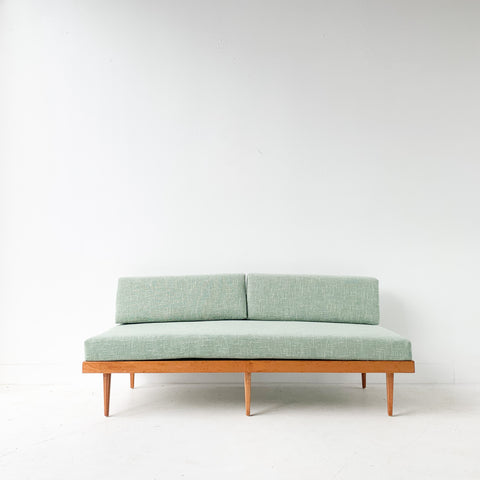 Mid Century Mahogany Sofa/Daybed with New Upholstery