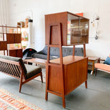 Mid Century Modern Teak Room Divider/Bookshelf with Tambour doors