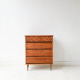 Mid Century Modern Highboy Dresser by Bassett