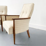 Pair of Mid Century Modern High Back Lounge Chairs