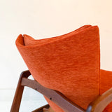 Mid Century Modern Adrian Pearsall Lounge Chair with New Orange/Red Upholstery