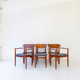 Set of 6 Kurt Ostervig Danish Teak Dining Chairs with New Upholstery