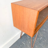 Mid Century Long and Low Teak Curio Cabinet