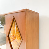 Mid Century Modern Curio Cabinet/Bar with Sliding Doors