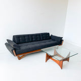 Mid Century Modern Adrian Pearsall Sofa with New Black Upholstery