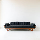 Mid Century Modern Adrian Pearsall Sofa with New Black Upholstery