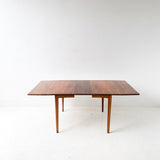 Mid Century Modern Walnut Drop Leaf Table with 1 Leaf