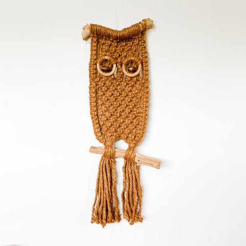 Vintage Macrame Owl