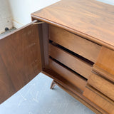 Mid Century Modern Long Low Walnut Dresser