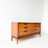 Mid Century Modern Walnut 6 Drawer Dresser