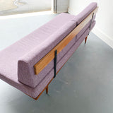 Mid Century Modern Sofa with Purple Upholstery