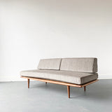 Mid Century Sofa/Daybed with Greige Upholstery