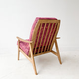 Mid Century High Back Lounge Chair with New Bohemian Upholstery