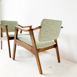 Pair of Mid Century Occasional Chairs with Tilt Backs