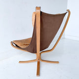 Mid Century Modern Falcon Chair with Original Leather