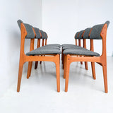 Set of 8 Mid Century Modern Erik Buch Dining Chairs with New Upholstery