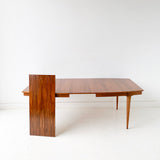 Mid Century Modern Walnut Dining Table with 2 Leaves