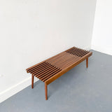 Mid Century Modern Expandable Slat Bench/Coffee Table