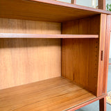 Mid Century Modern Teak Room Divider/Bookshelf with Tambour doors