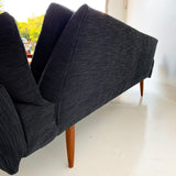 Mid Century Modern Adrian Pearsall Sofa with New Black Upholstery