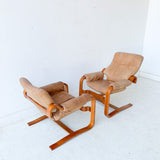 Pair of Vintage Leather Lounge Chairs