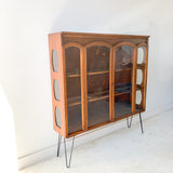 Mid Century Curio with Sculpted Sides