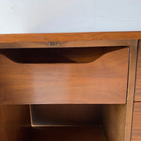 Mid Century Modern Sculpted Front Walnut Sideboard