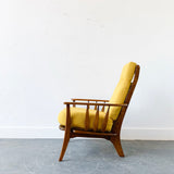 Mid Century Modern High Back Lounge Chair with New Upholstery