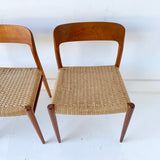 Set of 6 Danish Teak Niels Moller Dining Chairs - Model 75