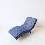 Mid Century Wave Chaise with New Upholstery