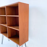 Danish Teak Curio Cabinet on Hairpin Legs