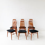 Set of 6 Mid Century Koefoed Hornslet Eva Dining Chairs - New Upholstery