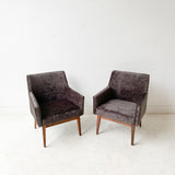 Pair of Charcoal Lounge Chairs