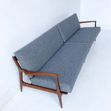 Mid Century Modern Kofod Larsen 2 Part Sofa with with New Upholstery - End Table Included
