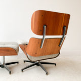 Eames Style Lounge Chair and Ottoman with New Upholstery