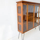 Mid Century Modern Sculpted Glass Curio Cabinet