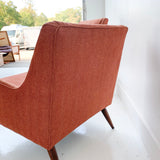 Pair of Mid Century Modern Lounge Chairs with Light Orange Upholstery