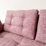 Mid Century Gondola Sofa with New Purple/Pink Upholstery