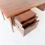 Mid Century Modern Walnut Executive Desk