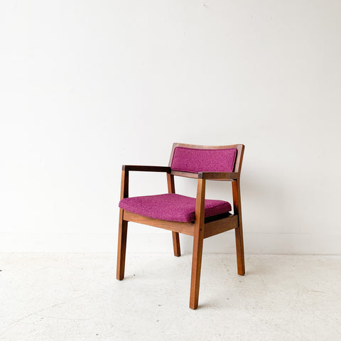 Mid Century Occasional Chair w/ New Purple Upholstery