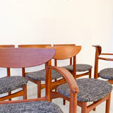 Set of 6 Kurt Ostervig Danish Teak Dining Chairs with New Upholstery