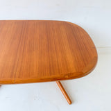 Mid Century Modern Danish Teak Dining Table with 2 Leaves by E. Valentinsen