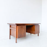 Mid Century Modern Walnut Executive Desk