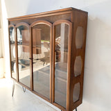 Mid Century Curio with Sculpted Sides